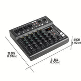 Consola Mezcladora de Audio Metálica Profesional TAVOOSOP de 6 Canales con Interfaz USB, Mezclador de Sonido Portátil para Transmisión en Vivo, Podcasting, DJ y Karaoke - , Sonido de Alta Fidelidad, Grabación Multicanal, Podcasting Escénico y Mezcla Musi
