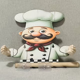 [Soporte Inoxidable para Toallas de Cocina] Portarrollos de Papel de Acero Inoxidable y Madera para Montar en Pared - Soporte para Toallas de Cocina con Tema de Chef para Decoración del Hogar