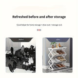 1 Juego de 4 Niveles de Estante de Zapatos Ahorrador de Espacio - Estante de Zapatos Duradero de PP, Fácil Montaje, con un Diseño Elegante y Sencillo, Adecuado para Vestíbulos y Dormitorios, Puede Albergar Zapatillas y Zapatos Casuales, Lavable a Mano