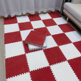 20pcs Azulejos de Alfombra Cuadrados Entrelazados - 29.97cm x 29.97cm Suave EVA & Poliéster, Lavable a Mano, Perfecto para Sala de Estar, Dormitorio y Decoración del Hogar, Estilo Ins, Cobertura Completa para Sofá, Rompecabezas