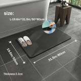 Alfombra de baño antideslizante de diatomeas, suave y altamente absorbente, secado rápido, ideal para baños, cocinas y lavanderías. Lavable a máquina, sin olores, sin necesidad de energía, alfombrilla superabsorbente antiadherente