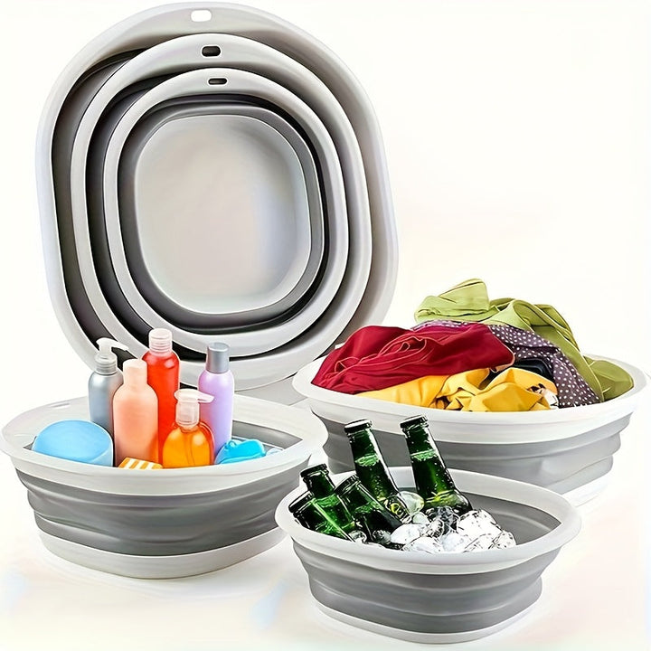 1/2 piezas de fregaderos plegables y gruesos, fregaderos portátiles de gran y mediana tamaño para lavado de ropa, adecuados para el hogar, el dormitorio, los viajes, el lavado de pies, el lavado de manos, el cuidado personal, herramientas para uñas y spa