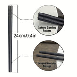 Conjunto de 5 pares de palillos elegantes con diseño de flor de cerezo, reutilizables y aptos para lavavajillas, perfectos para comer y entretener, adecuados para el hogar, la cocina y el restaurante