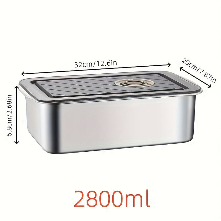 Recipiente Hermético de Acero Inoxidable Premium con Tapa Sellada y Válvula de Ventilación, Apto para Microondas/Congelador/Horno, Lavavajillas, Reutilizable para Comidas en Casa, Viajes o Sobras del Trabajo