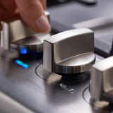 4pcs Perillas de Control de Estufa de Gas, Perillas de Control de Cocción de Metal de 6mm, Adaptadores Plateados para Botones de Interruptor de Superficie de Cocina, Bloqueos de Control de Perillas de Estufa de Gas