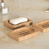 1 charola de bambú creativa para jabón, caja escurridora para almacenamiento y organización en el baño