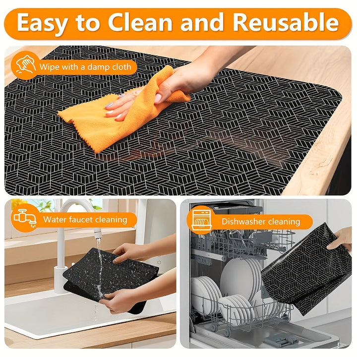 1pieza Alfombrilla de silicona extra grande para encimera, se puede cortar, alfombrilla de protección para estufa antiarañazos y resistente al calor, fácil de limpiar, cubierta antideslizante, alfombrilla de aislamiento resistente al aceite, adecuada par