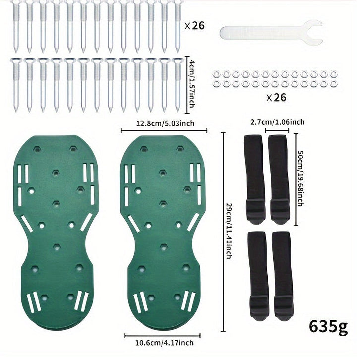 1 Par de Zapatos para Jardinería con Púas de 4.19 cm - Herramienta Manual para Aerar Césped, Antideslizante para Cortacéspedes y Trabajos en el Jardín, Compatible con Césped Natural y Artificial - Calzado Resistente al Clima, Diseño Robusto, Durabilidad