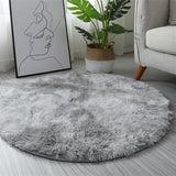 Alfombra Redonda de Peluche - Suave, Lavable a Máquina, Alfombra Esponjosa para Decoración de Dormitorio y Sala de Estar