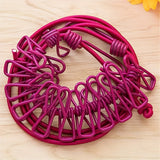 12 piezas de línea de ropa portátil para viajes con ganchos elásticos y a prueba de viento - Perchero compacto, plegable y duradero para secar ropa en casa y viajes, línea de ropa para viajes | Perchero compacto | Ganchos elásticos, perchero para secar r