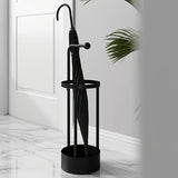 1-Pack Soporte para Paraguas y Bastones de Estilo Nórdico - Organizador Independiente de Hierro con Bandeja Antigoteo, Diseño Contemporáneo para Hogar, Escuela u Oficina, Accesorio Funcional, Decoración Moderna en Acabado Elegante