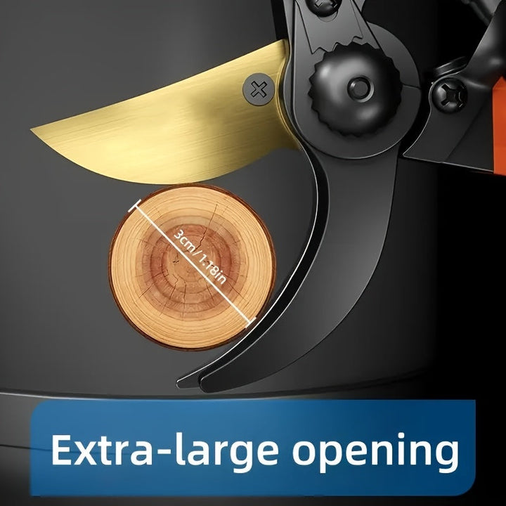 2 piezas de tijeras de jardín profesionales de aleación de titanio de 8,5 pulgadas y acero inoxidable 304 con resorte - Tijeras de jardín de acero pesado ultra afiladas y resistentes a la corrosión con mango suave de esponja antideslizante, adecuadas par