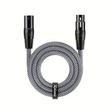 Cable de micrófono XLR de alta resistencia de RIKSOIN con trenzado de nailon, conector masculino a femenino de 4 pines ATX para equipo de audio profesional, compatible con micrófonos/preamplificadores/sistemas de altavoces, incluye cable de red Cat5e, ca