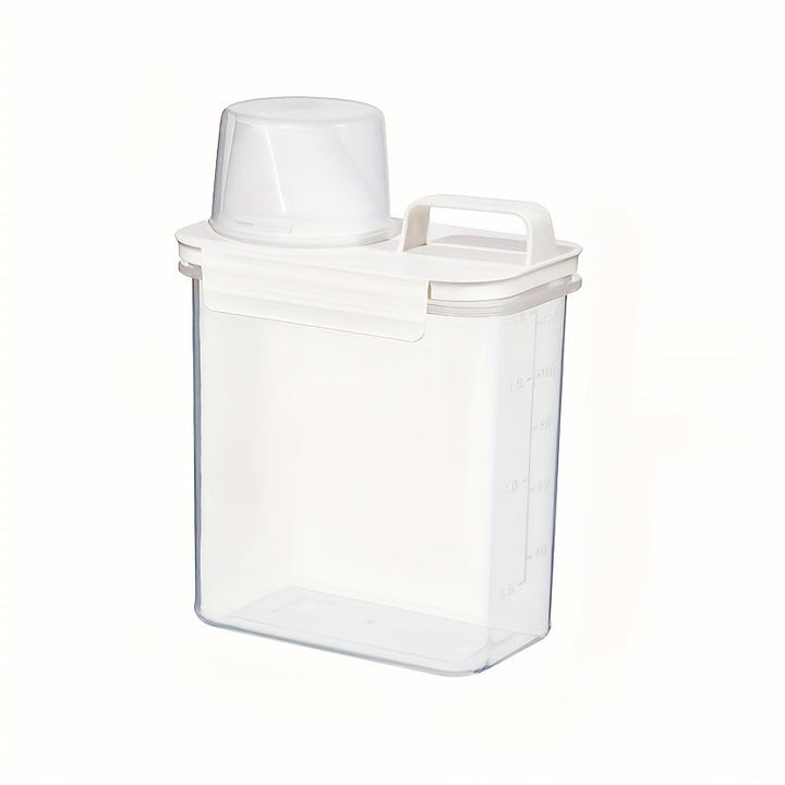 Dispensador de Detergente para Ropa Hermético Clásico con Almacenamiento Transparente para Polvo - Plástico Duradero, Múltiples Tamaños (1.1L/1.8L/2.3L), Contenedores de Almacenamiento para la Organización del Hogar