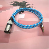 Adaptador de Cable Desequilibrado de 3.5mm a XLR, 3 pies, Conector Macho de Mini Jack Estéreo de 1/8" a XLR, Bañado en Oro, 22AWG, Redondo, Conector Macho-a-Macho para Teléfonos Móviles, Portátiles, Altavoces, Mezcladores