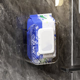 1pc Soporte mural de caja de pañuelos, dispensador de toallitas húmedas de plástico cuadrado, organizador de almacenamiento de pañuelos faciales sin taladro para baño, cocina