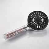 1 pieza de cabeza de ducha ahorradora de agua de acero inoxidable con filtro de cuentas, 6 modos ajustables de pulverización de alta presión, forma redonda, accesorios de baño, cabeza de ducha para baño.