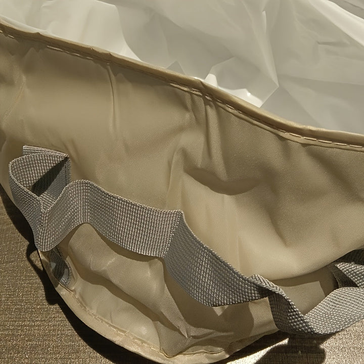 Baño de pies plegable y portátil con aislamiento - 5 capas de película de aluminio engrosada, cubo de spa de pies inodoro y sin cable, bañera profunda para uso en casa y viajes, beige, spa de pies de viaje, estética moderna, construcción duradera