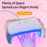 Linterna LED portátil para manicura, operación táctil, con 12 luces LED, 2 modos de temporización (30s, 60s), ideal para pulido y curado de gel, incluye cable USB universal