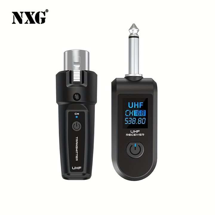 Sistema de Transceptor sin varillas NXG - Compatible con XLR, Comunicación Bidireccional, Recargable USB-C, Alcance Largo hasta 30m/100ft, para Estudio en Casa, Karaoke en Vivo, Podcasts, Conciertos - Compatible con Micrófonos Condensador/Dinámicos (Opci