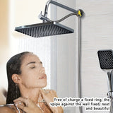 Juego de accesorios para ducha: cabezal rectangular de alto flujo en material plástico ABS, cabezal de mano 2 en 1, manguera extensible, distribuidor de agua de 3 vías