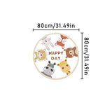 Alfombra Redonda de Animales de Dibujos Animados de Peluche - Ultra-Suave, 10mm de Grosor, 1000g/m², Antideslizante y Lavable a Máquina - Perfecta para Dormitorio de Niños, Sala de Estar, Área de Juegos - Con Diseños de León, Oso, Conejo, Jirafa, Alfombr