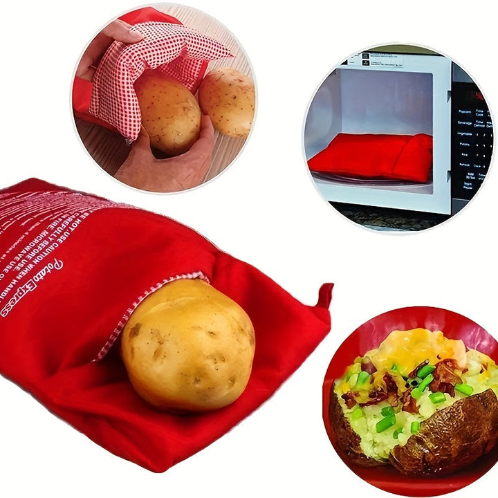 1/3 piezas Bolsa para Batata Horneada en Microondas, Bolsa de Papa, Bolsa Especial para Calentar Maíz para Accesorios de Cocina de Caravana