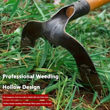 Hacha hueca de acero de manganeso de alta resistencia - Herramienta de desmalezamiento con punta gruesa y forma de corazón para la eficiente eliminación de malezas, hacha de jardín duradera y resistente a la herrumbre para jardineros y agricultores, ayud