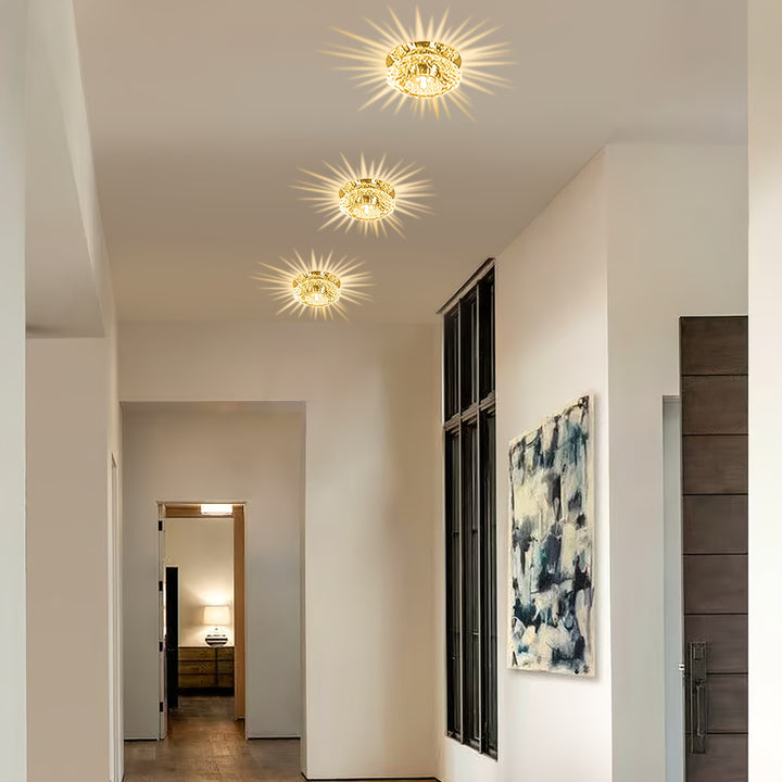 1 pieza de luz de techo LED de cristal moderna y elegante, adecuada para la decoración del hogar en salas de estar, dormitorios, pasillos, escaleras, cafeterías, restaurantes, hoteles, centros comerciales, fácil de instalar | Luz de habitación