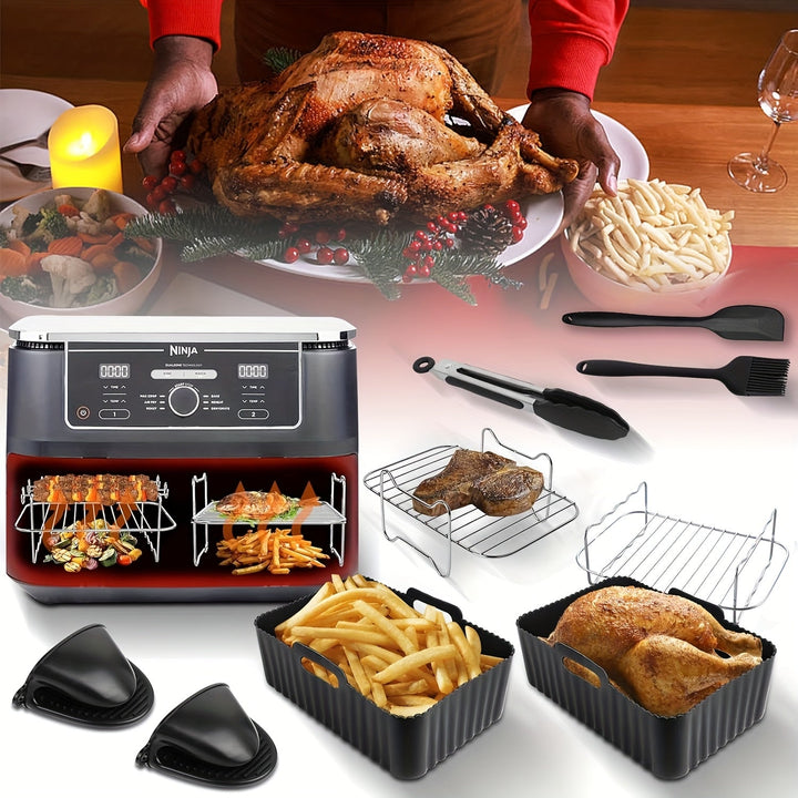 Juego de accesorios de 14 piezas para freidoras de aire, accesorios gourmet de doble freidora de aire