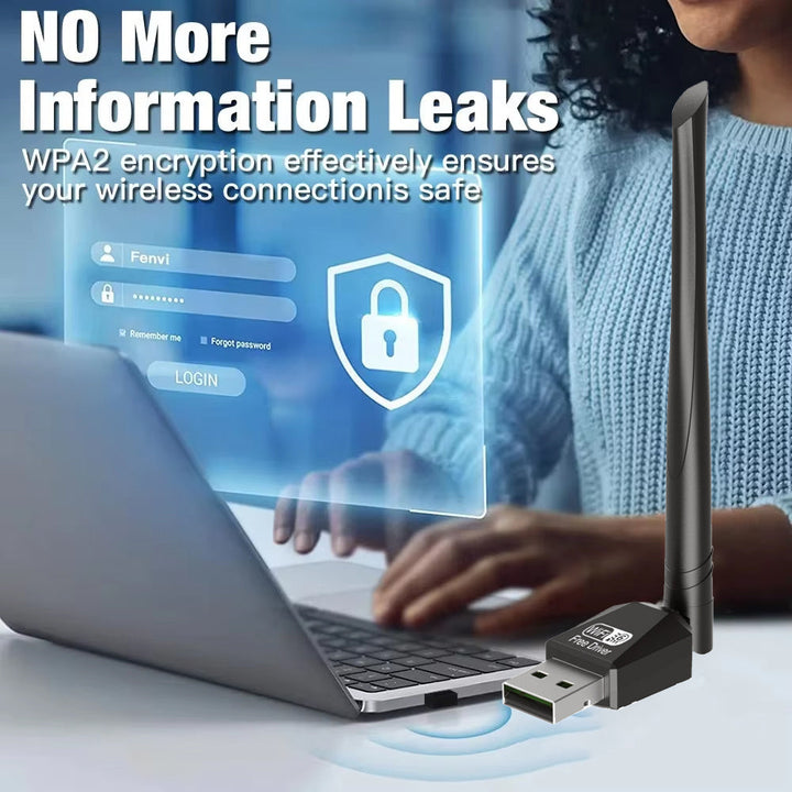 Adaptador WiFi USB 2.0 de 300Mbps con Tecnología MIMO y Tarjeta de Red Inalámbrica - Conectar y Usar, Sin Necesidad de Controladores, Alta Velocidad de Internet, Control por Aplicación, Bajo Voltaje (≤36V), Compatible con Insteon