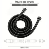 1,2/1,5/2/3 metros de tubería reforzada, 1 pieza de manguera de ducha de acero inoxidable 304, universal para manguera de calentador de agua de baño, 1,2/1,5/2/3 metros de cabeza de ducha con tubería reforzada y pruebas de explosión.