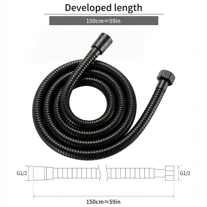 1,2/1,5/2/3 metros de tubería reforzada, 1 pieza de manguera de ducha de acero inoxidable 304, universal para manguera de calentador de agua de baño, 1,2/1,5/2/3 metros de cabeza de ducha con tubería reforzada y pruebas de explosión.