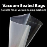 100pcs Bolsas de Sellado al Vacío PE, Grado Alimenticio para Mantener la Frescura, Resistentes y Duraderas, Bolsas de Envoltura para Ahorrar Alimentos para Máquinas de Sellado al Vacío, Sellado al Vacío|Almacenamiento Transparente|Material PE Duradero