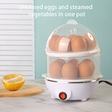 1 pieza de cocinador de huevos eléctrico - Operación de un solo clic, apagado automático, calefacción 3D de doble capa, sin BPA, sin olor, esencial para desayunos saludables, enchufe de EE. UU., 110V, material ABS, dispositivo de cocción de huevos | Elec
