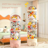 1pc Tubo de Almacenamiento para Animales de Peluche Versión Ampliada 2025, Organizador Vertical de Juguetes, Cubeta Transparente con Tapa para Juguete y Animalito