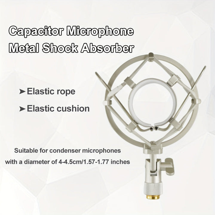 Soporte de choque para micrófono - Absorbedor de choque ajustable, adecuado para micrófonos condensadores de gran diámetro de 40mm-45mm - Ideal para transmisiones, estudios de grabación, servicios de voz y sesiones, con perilla de bloqueo para ajuste de
