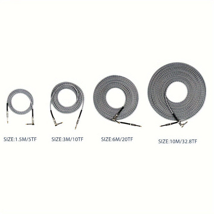 Cable de audio estéreo EROK de alta calidad, macho de 1/4" a 6.35 mm, ángulo recto a recto, interconexión balanceada para guitarra eléctrica, bajo, teclado, mezcladora, amplificador