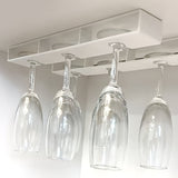 1 unidad de organizador para vasos de plástico con acabado pulido, soporte para copas de vino sin taladrar, secador de cristalería para colgar debajo del gabinete, ideal para cocina, bar y herramientas de restaurante