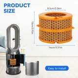 Filtro de repuesto de fibra de carbono para purificadores de aire Dyson modelos PH01, PH02, PH03, PH04 y PH3A.