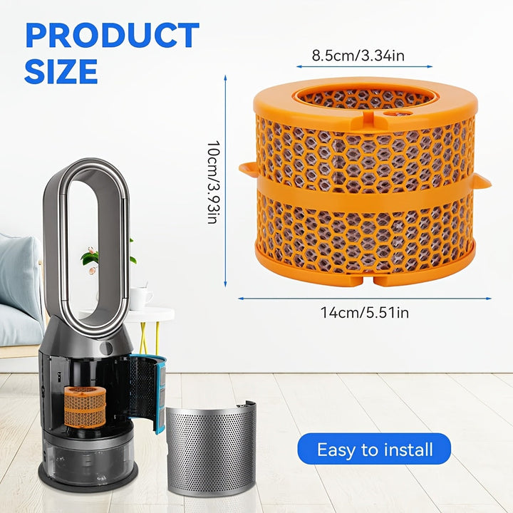 Filtro de repuesto de fibra de carbono para purificadores de aire Dyson modelos PH01, PH02, PH03, PH04 y PH3A.