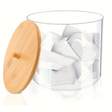 Soporte para Cápsulas de Café con Tapa de Bambú, Organizador de Vasos Transparente para 36 Onzas, Soporte para Filtro de Café, Porta-Cápsulas Keurig para Encimera, Contenedor para Crema de Café Compatibles con Cápsulas