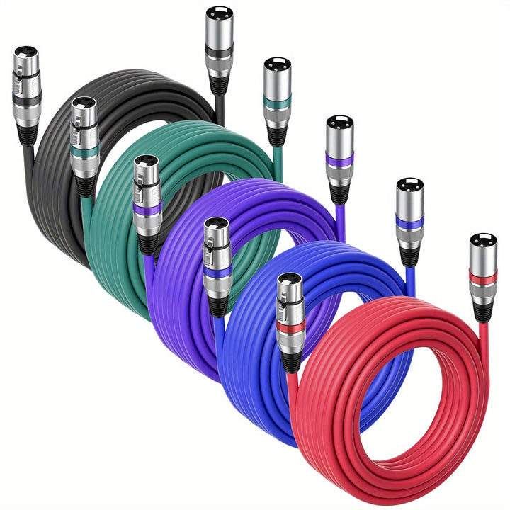 2 Paquetes de Cables XLR de 6.1 metros, Cable XLR Macho a Hembra de 3 Pines para Micrófonos, Mezcladores y Altavoces, Compatible con Microfónicos y Más