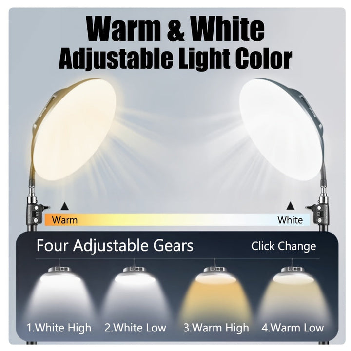 1pc Lámpara LED Portátil Multifuncional con Base Magnética y Gancho Rápido, 8-20H de Duración, 4 Modos de Iluminación, Recargable USB Tipo-C, Luz Cálida Ajustable para Exteriores, Camping, Mochilero, Construcción Robusta, Ideal para Entusiastas del Aire