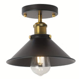 Luz de techo semi-inclinada industrial, pantalla de metal negro, excluyendo bombilla, equipo de iluminación para cocina de granja, pasillo de comedor y entrada (1 juego/2 juegos)