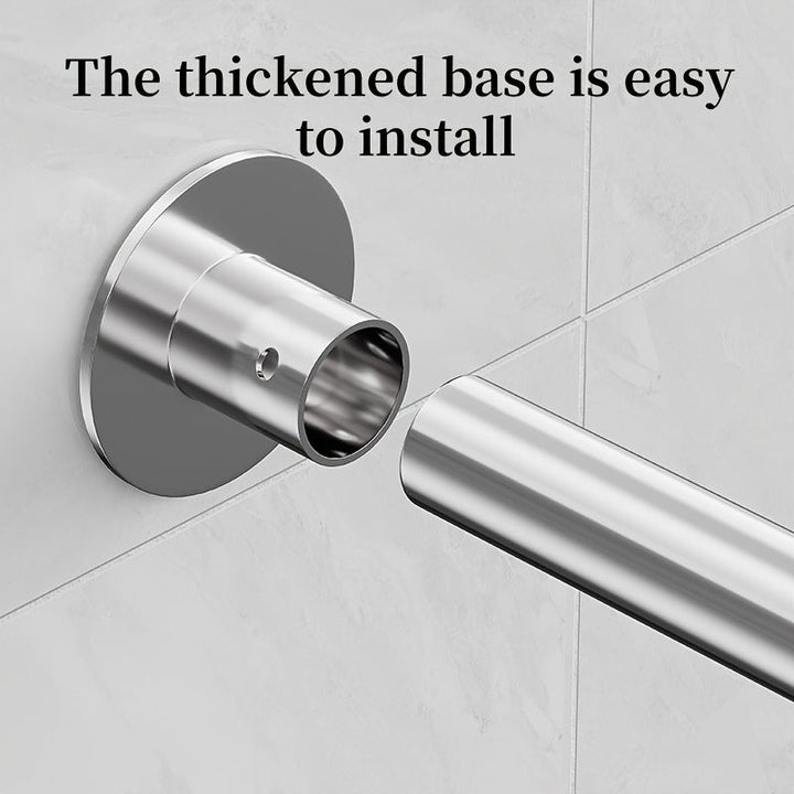 Barra de Cortina de Ducha Curvada de Acero Inoxidable - Sin Taladro, Resistente al Óxido, Montada en la Pared para Decoración de Baño