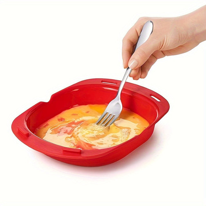 1pc Molde para Tortillas y Omelette de Silicona Apto para Microondas - Antiadherente, Mango Ergonómico, Calentamiento Unilateral, Fácil Limpieza, Diseño Sencillo, Superficie No Pegajosa para Desayunos Rápidos, Panqueques y Tortillas