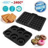 Tamaño compacto/2 piezas Moldes de silicona reutilizables para waffle donut antiadherentes para modelos Ninja AF400EU AF451EU SL400EU AF500DE y muchos otros accesorios de freidora de aire para horno