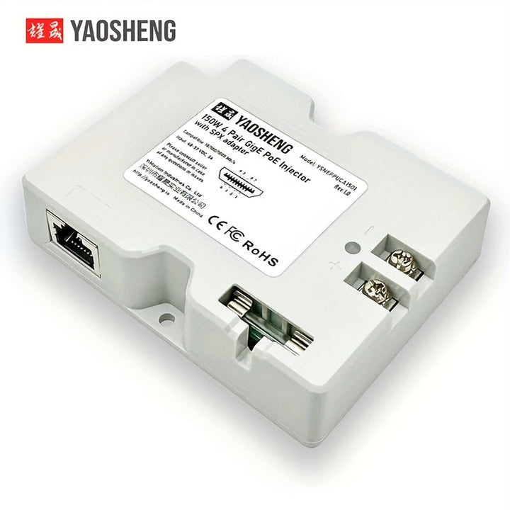 YAOSHENG Inyector PoE 150W 2-en-1 + Adaptador de Cable SPX para Uso Residencial Exterior para Starlink Gen2