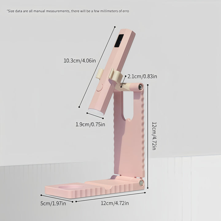 Linterna LED 2 en 1 para Uñas con Soporte - Recargable USB, Luz Portátil para Uñas y Pies, Incluye Pantalla LCD, Opciones Blanco y Rosa, Diseño Multifuncional sin Cable, Accesorios para Gel